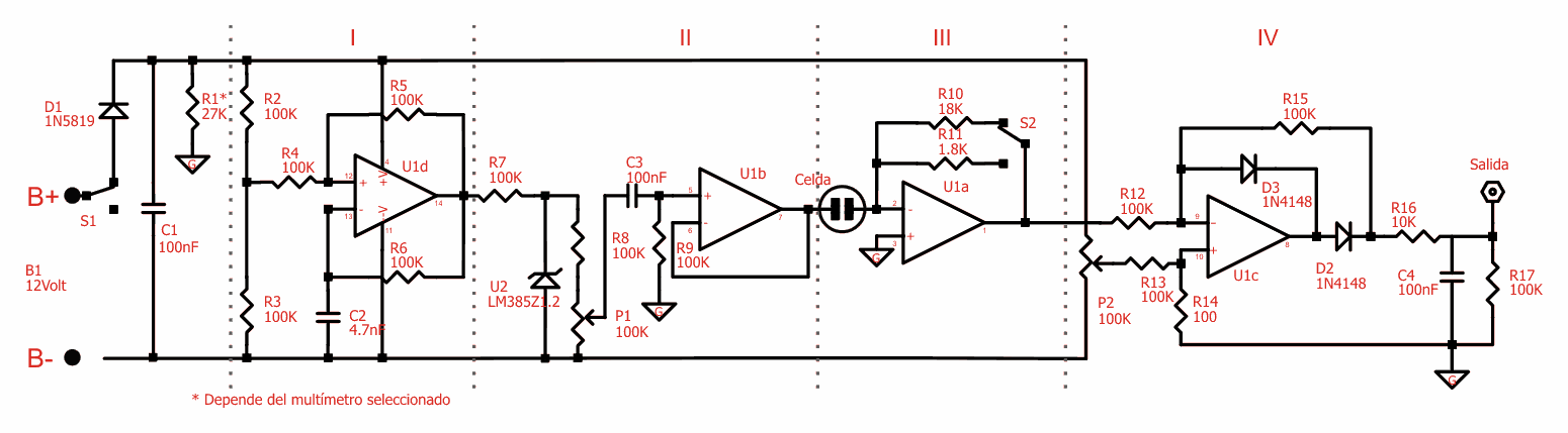 Circuito teórico del Es un instrumento que permite la medición de la conductividad de un líquido. También son llamados ocasionalmente conductivímetros.